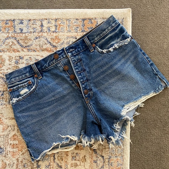 Abercrombie & Fitch Pants - A & F Button Fly Denim Shorts